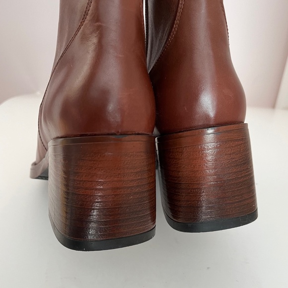 Leather Block Heel Booties - Picture 5 of 10